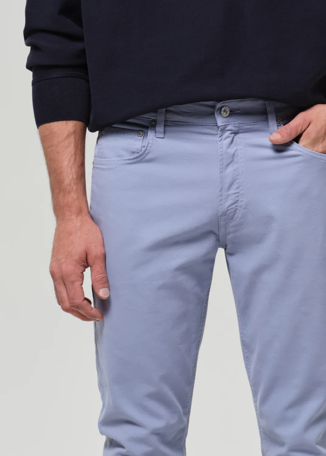 Gage Slim Straight Cashmere Touch Sateen in Glacier - Image 6