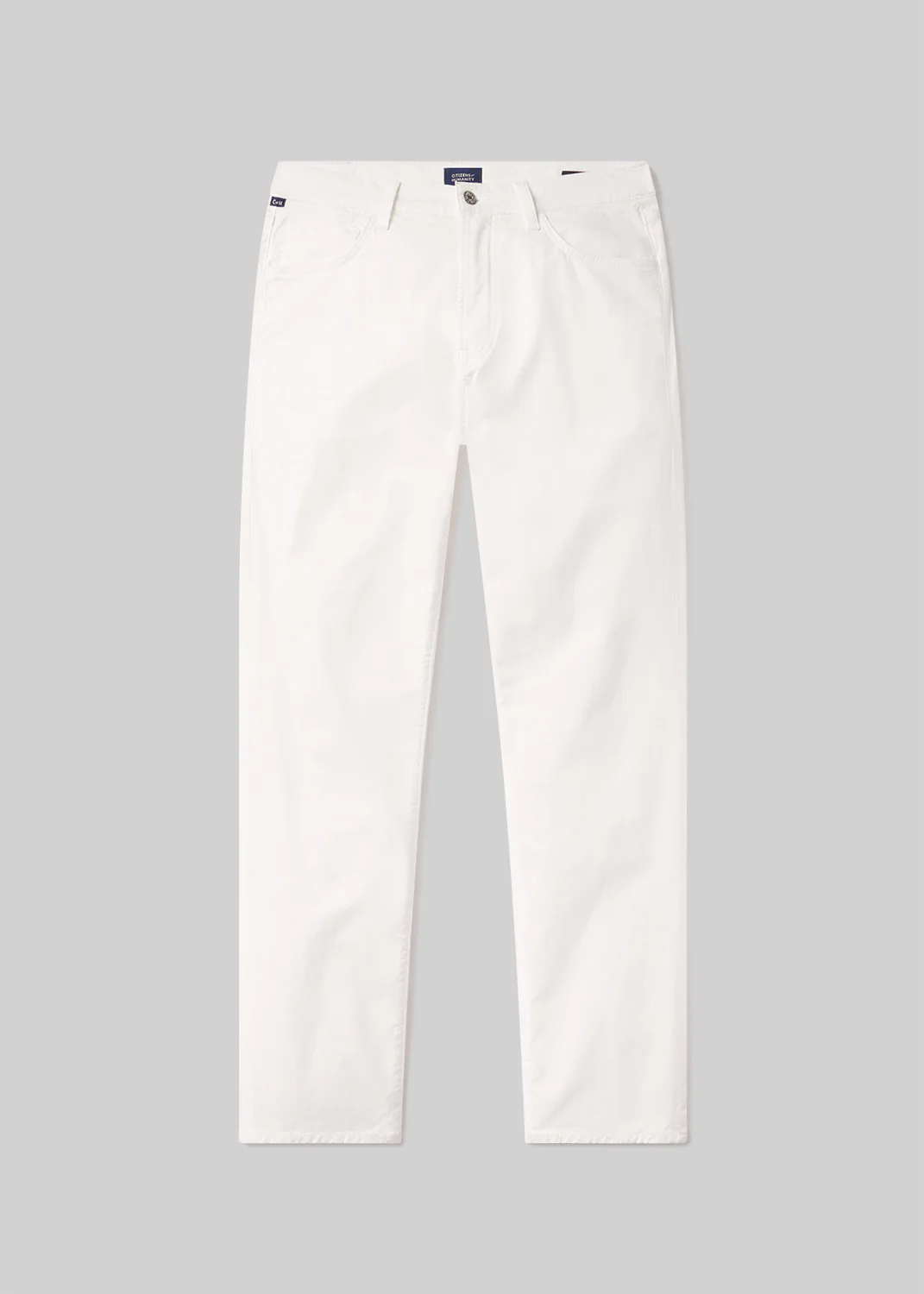 Gage Slim Straight Cashmere Touch Sateen in Soft White - Image 2