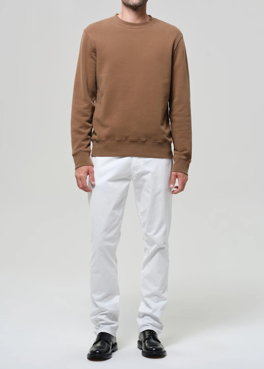Gage Slim Straight Cashmere Touch Sateen in Soft White - Image 3