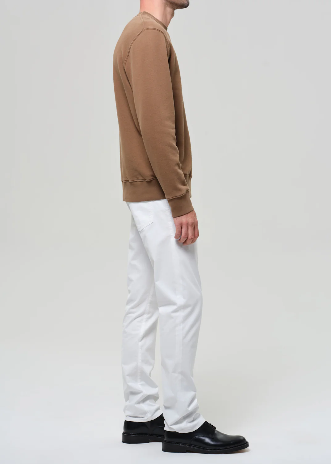 Gage Slim Straight Cashmere Touch Sateen in Soft White - Image 5
