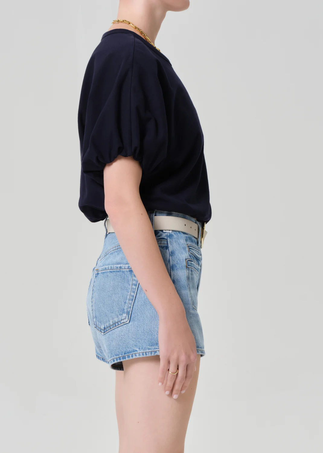 Gia Bubble Tee in Navy - Image 3