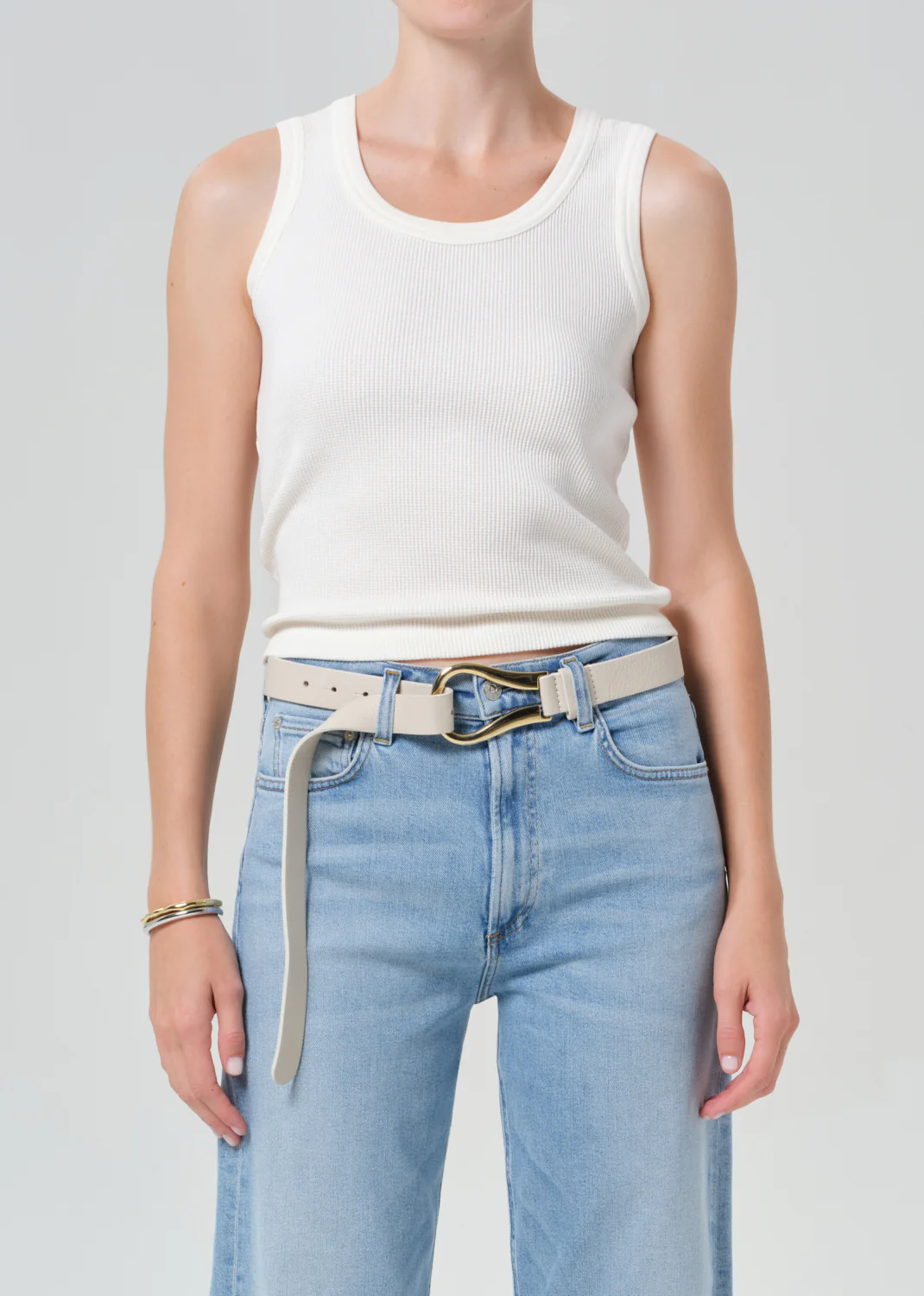Inez Waffle Tank in Pashmina