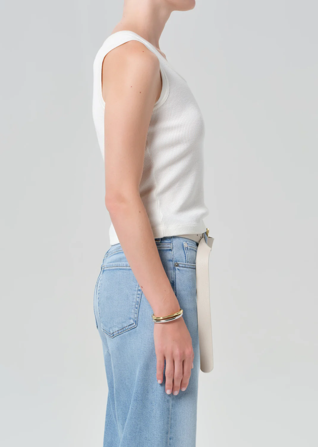 Inez Waffle Tank in Pashmina - Image 4