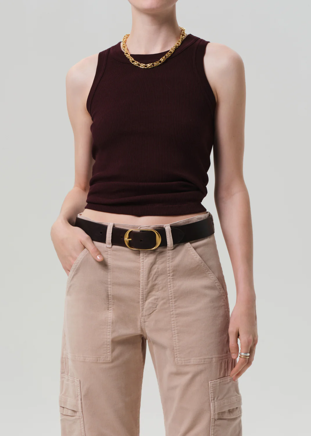 Isabel Rib Tank in Mahogany