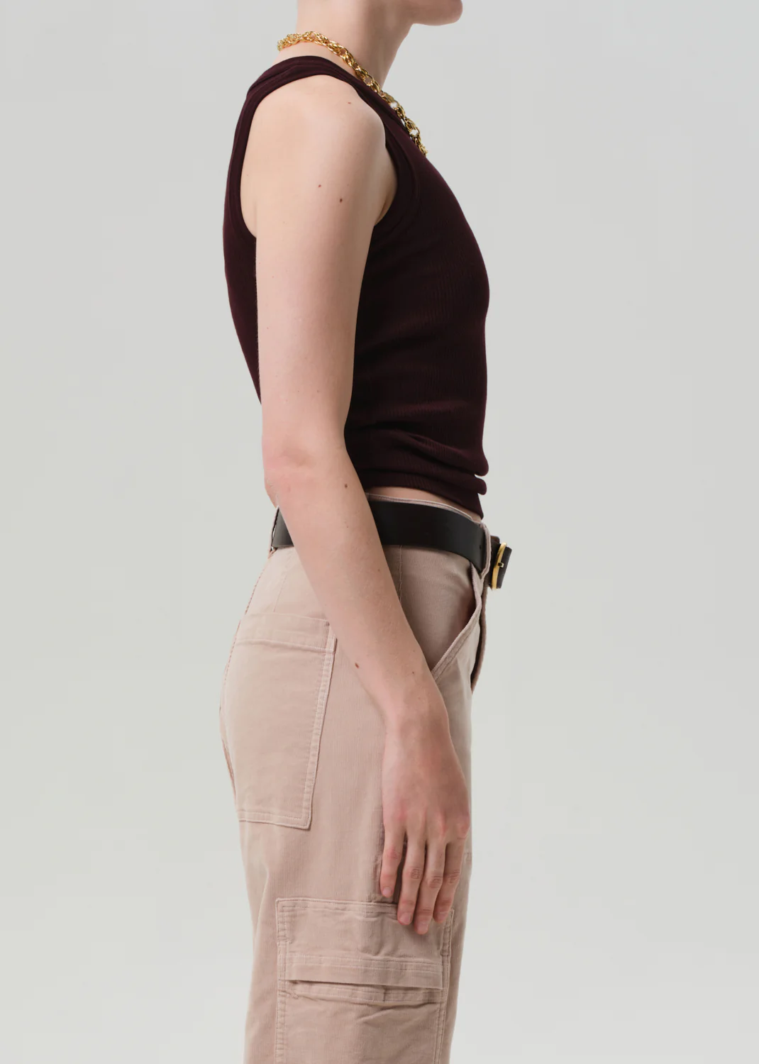 Isabel Rib Tank in Mahogany - Image 3