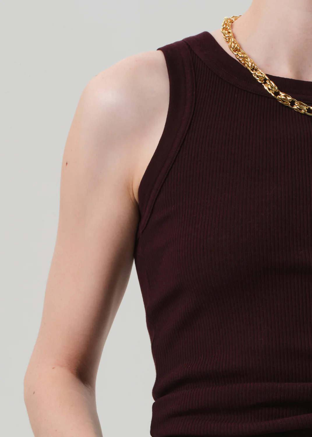 Isabel Rib Tank in Mahogany - Image 4