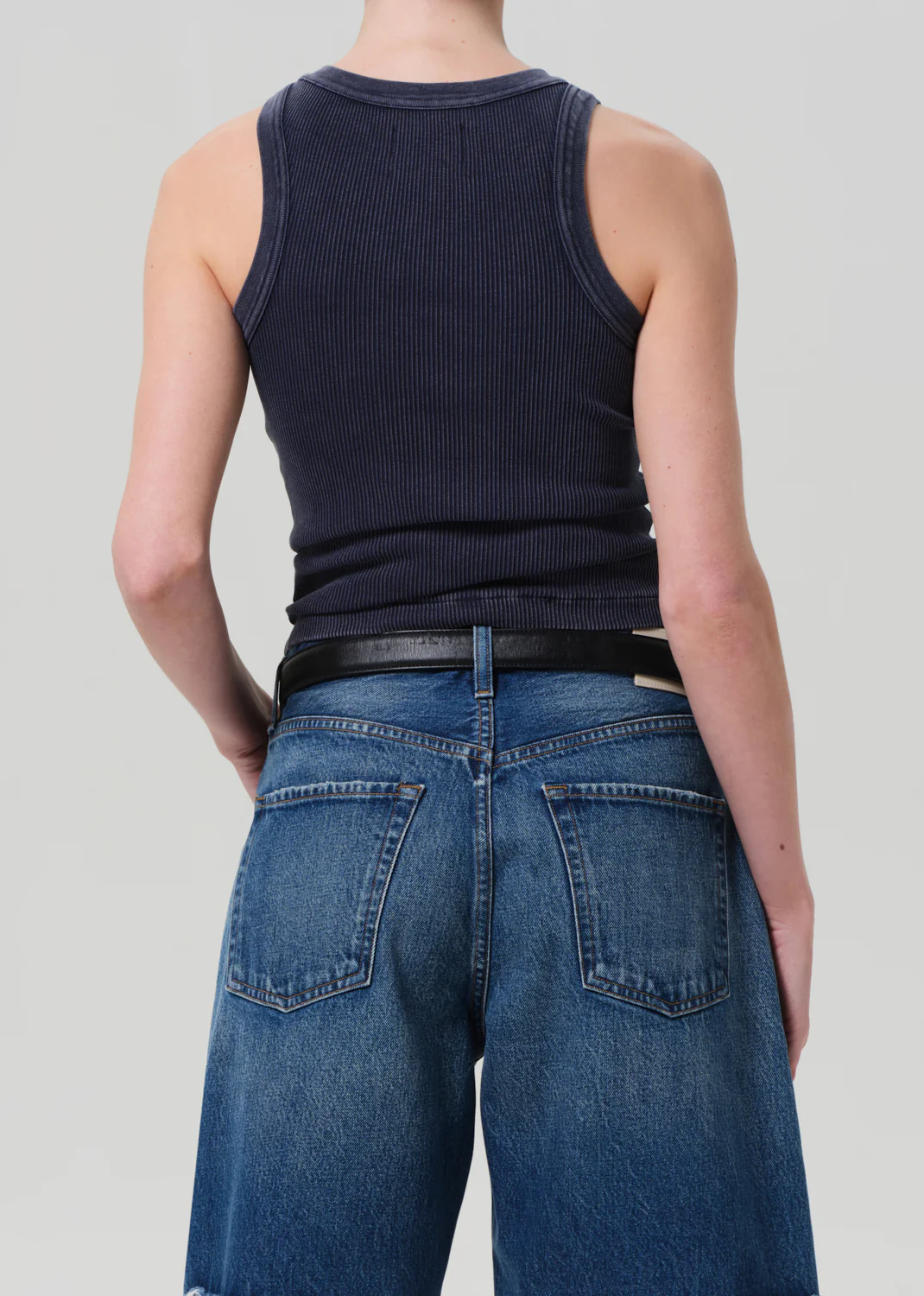Isabel Rib Tank in Mineral Navy - Image 2
