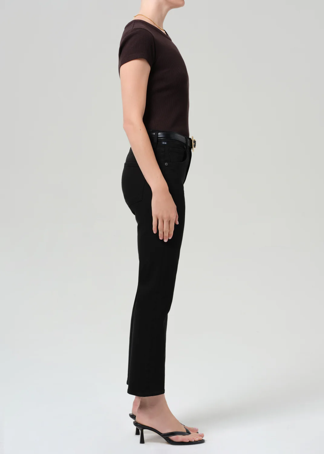 Isola Mid Rise Cropped Boot in Plush Black - Image 3