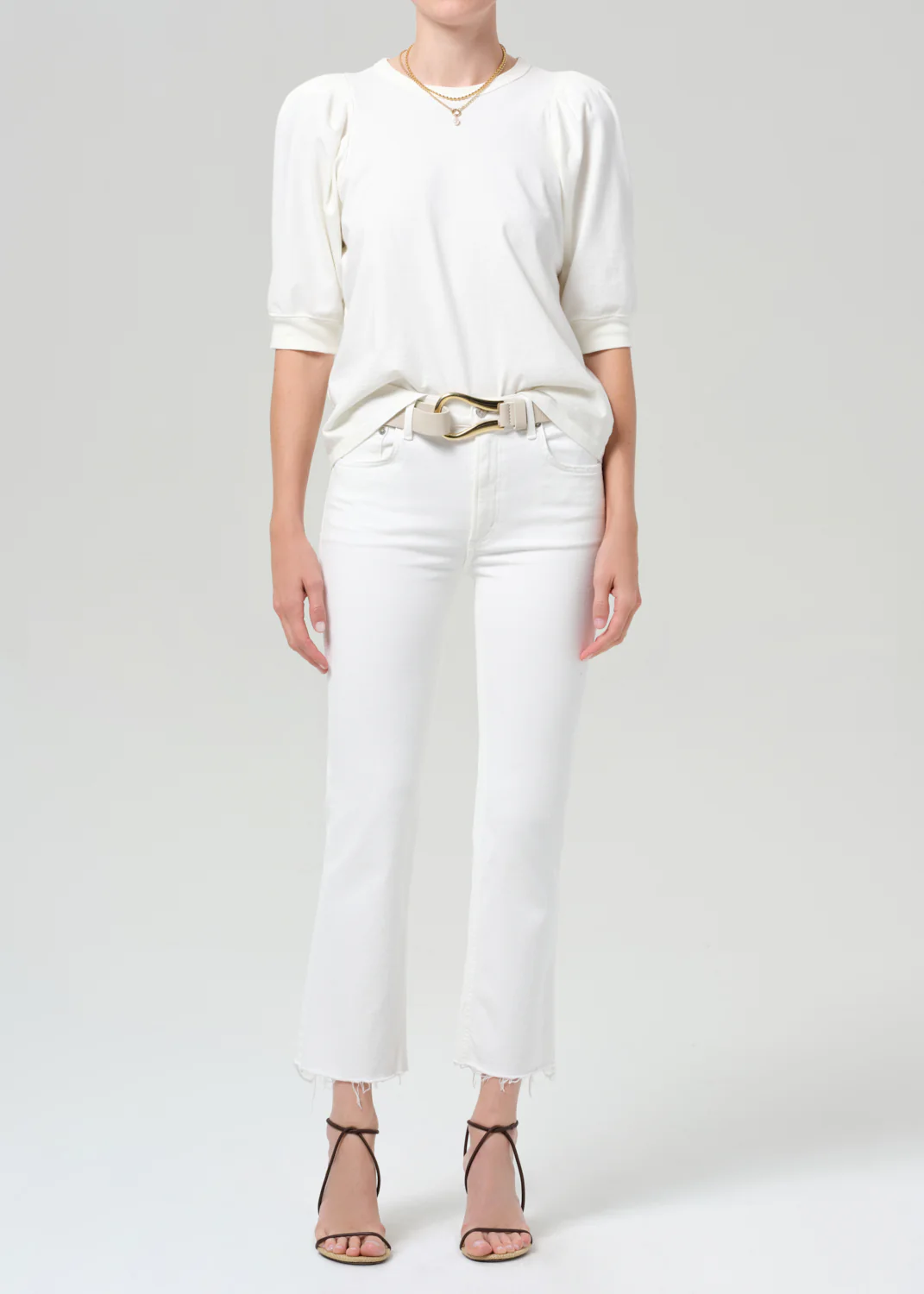 Isola Mid Rise Cropped Boot in Soft White