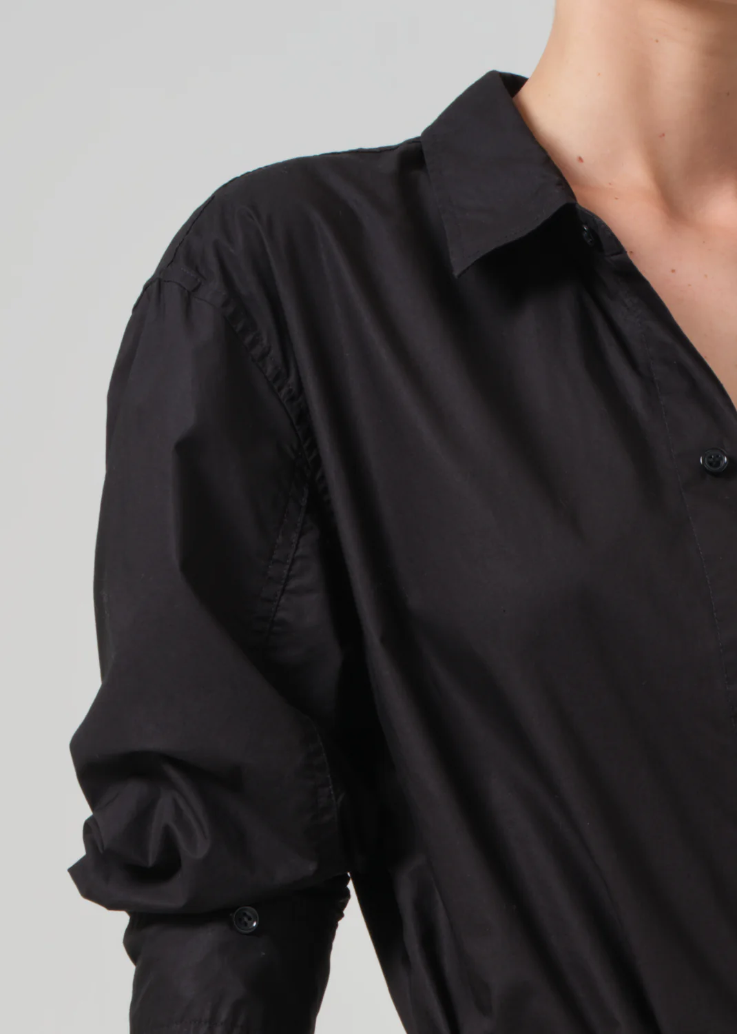 Kayla Shrunken Shirt in Black - Image 4