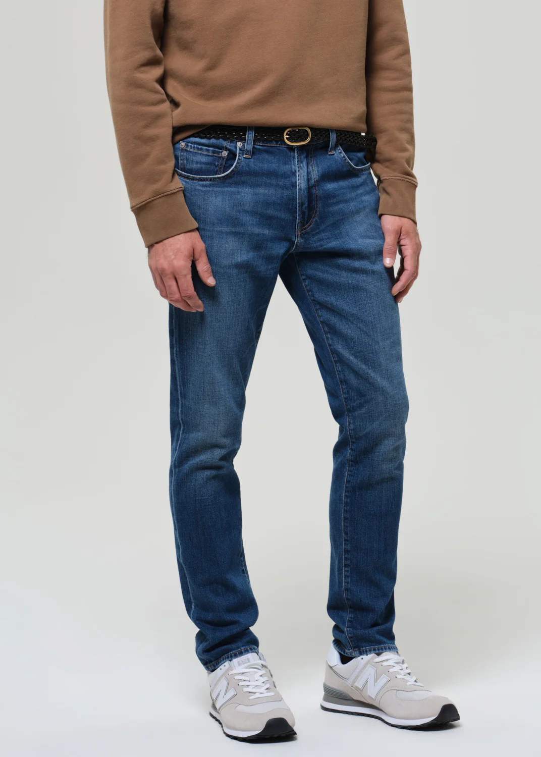London Tapered Slim Tropical Denim in Milestone - Image 6