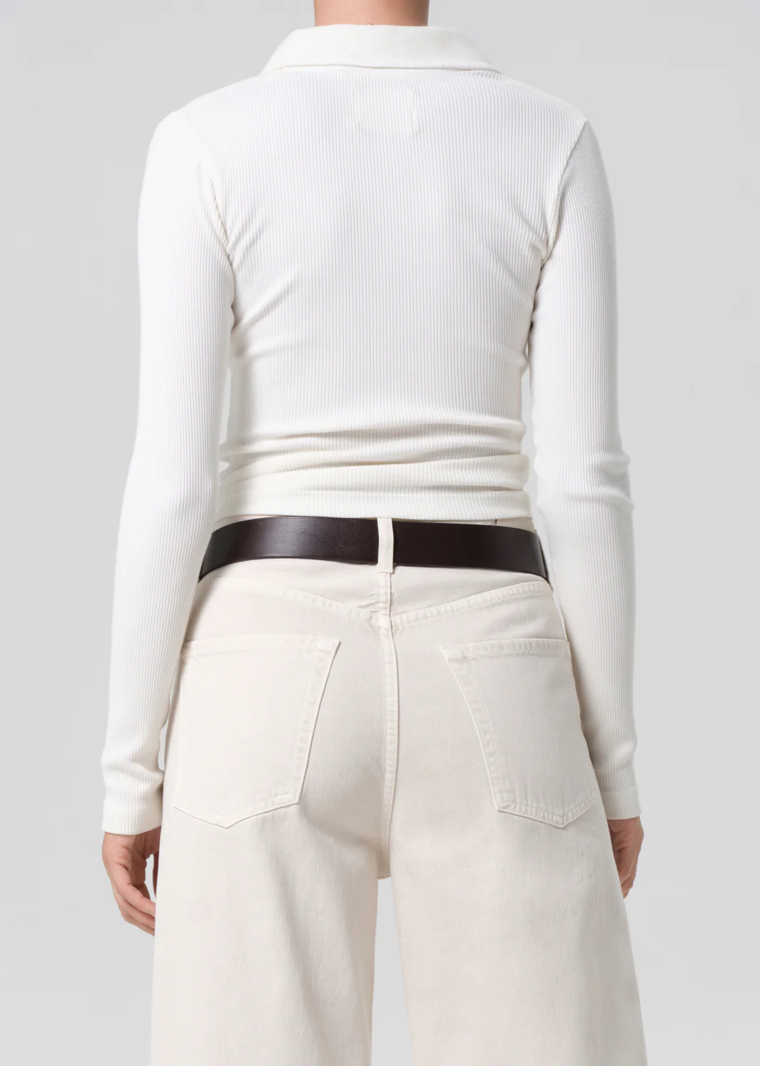 Long Sleeve 60's Polo in Pashmina - Image 2