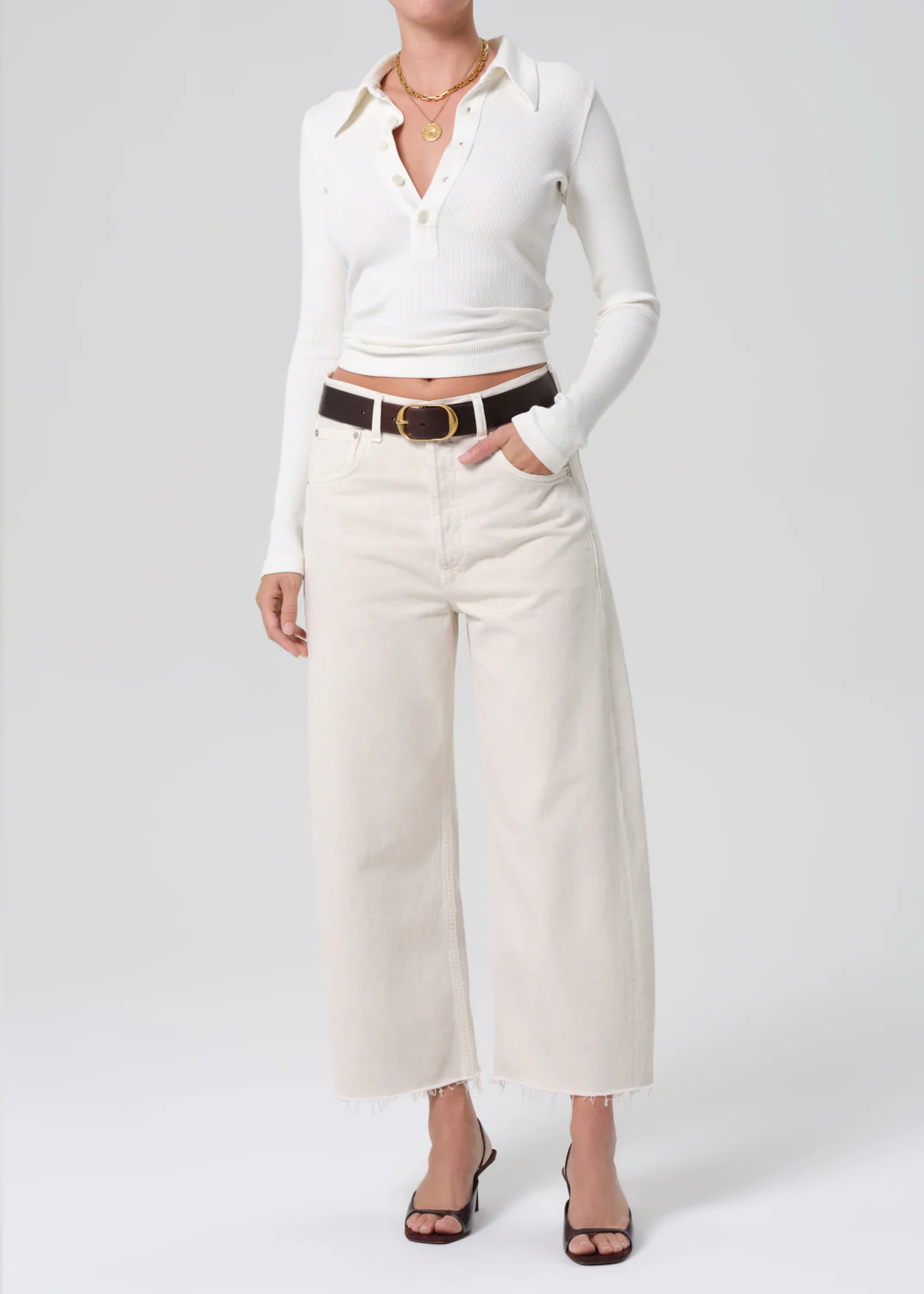 Long Sleeve 60's Polo in Pashmina - Image 5