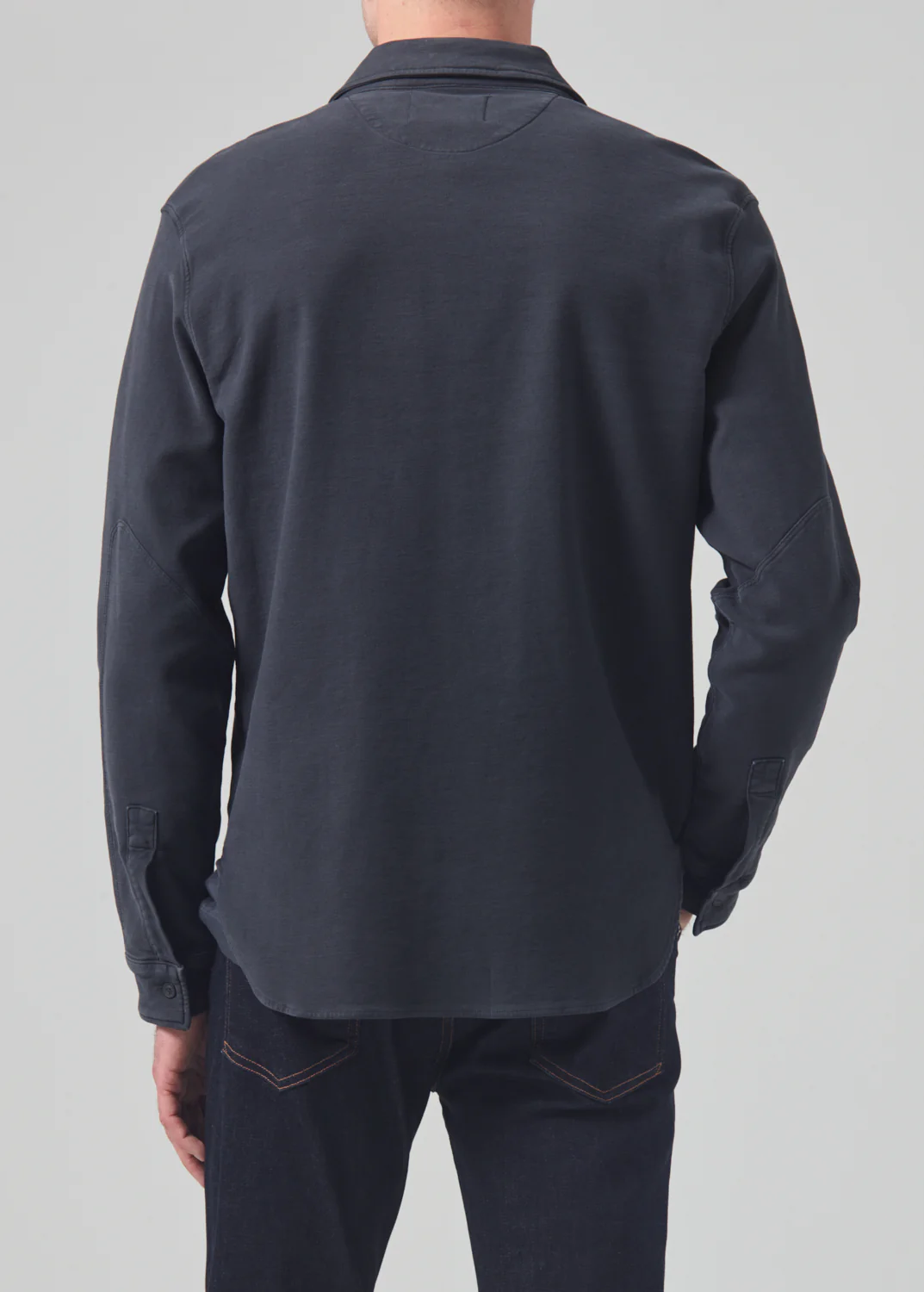 Luca Bucket Dye Shirt French Terry in Gravel - Image 3