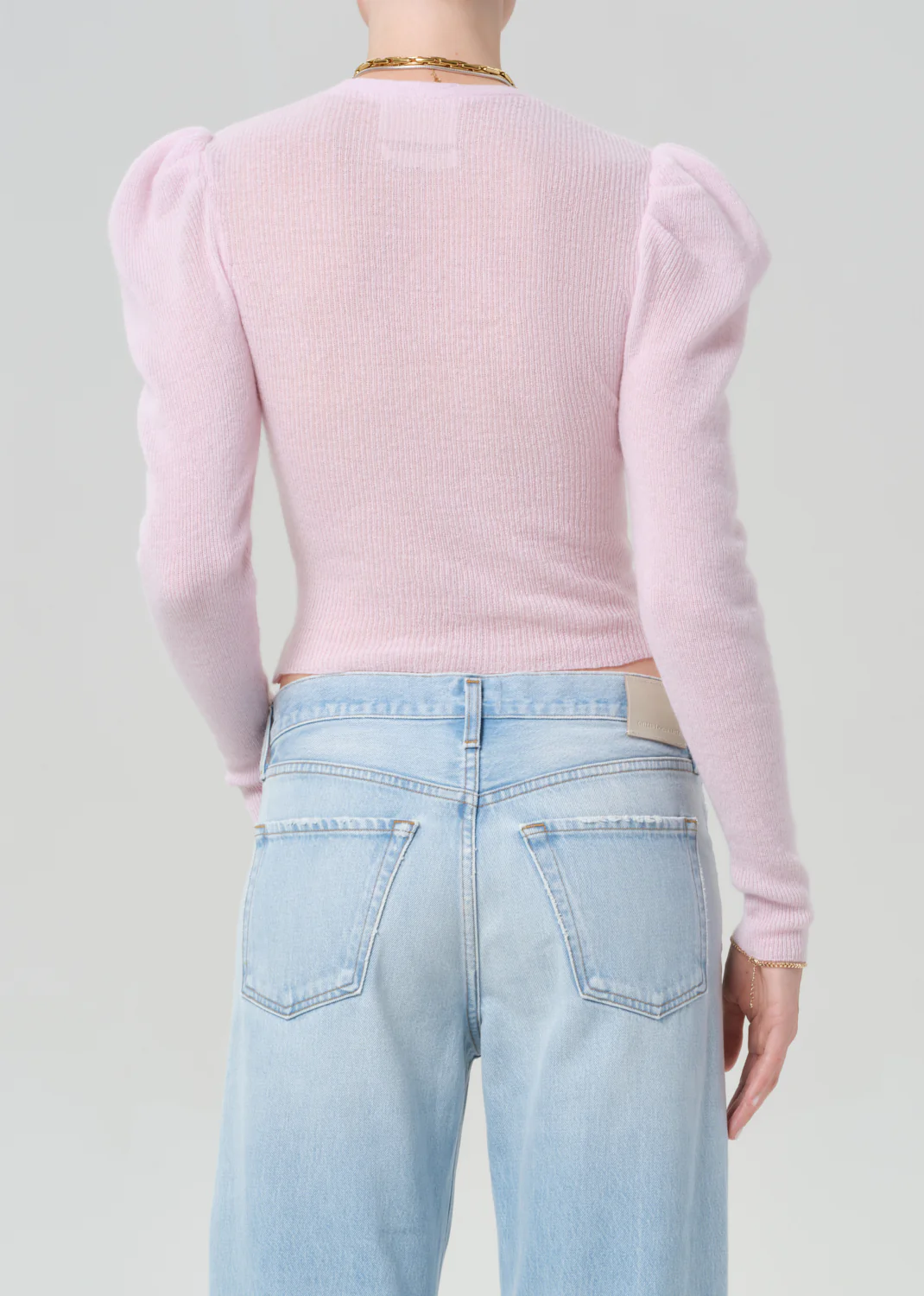 Nena Puff Cardigan in Ballerina Pink - Image 2