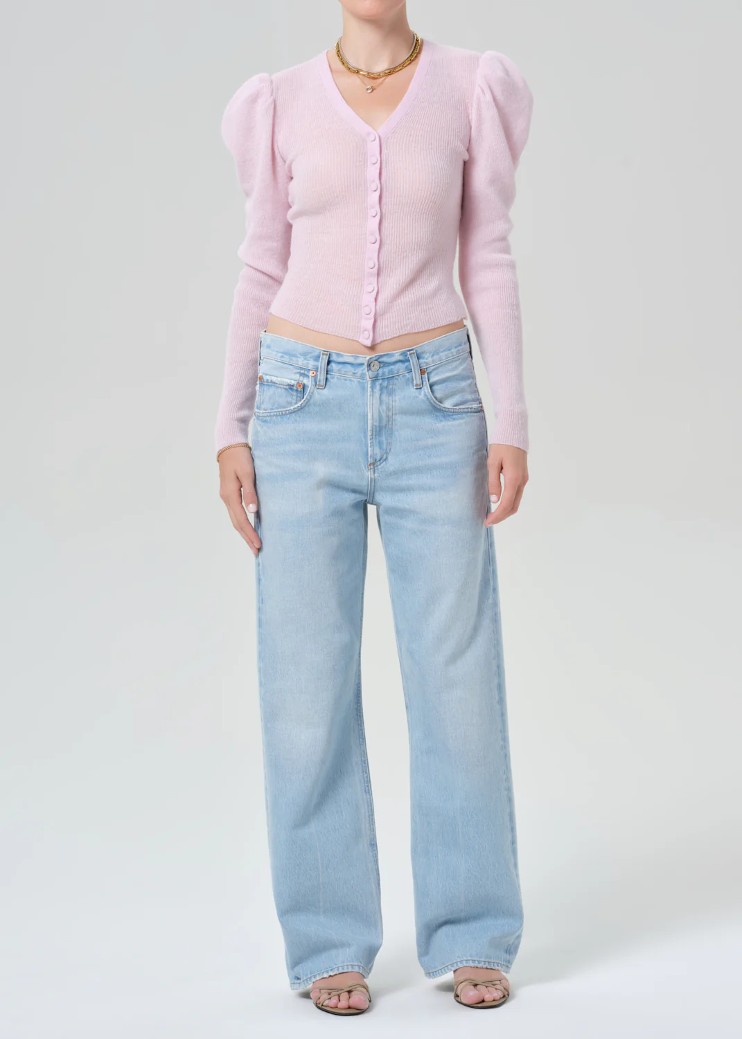 Nena Puff Cardigan in Ballerina Pink - Image 5