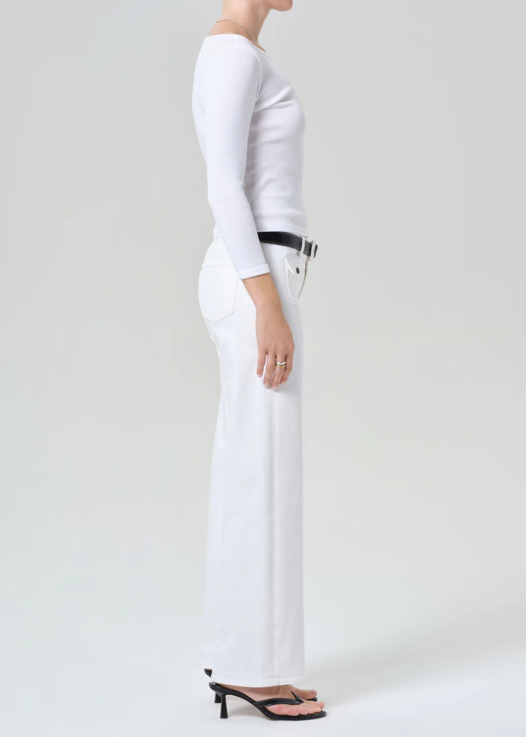 Nora Patch Pocket Trouser in Soft White - Image 3