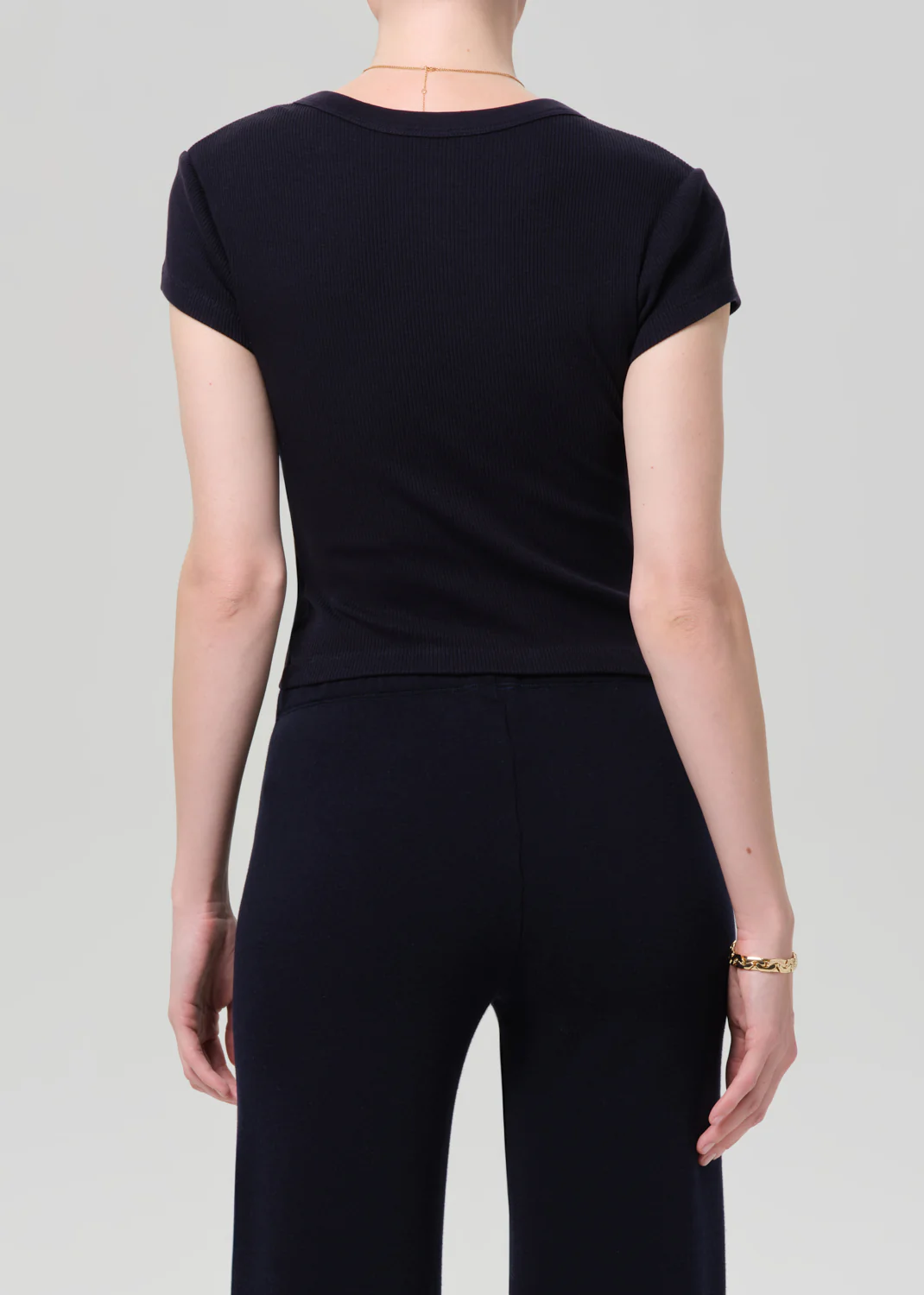 Tabi Short Sleeve Cardigan in Navy - Image 2