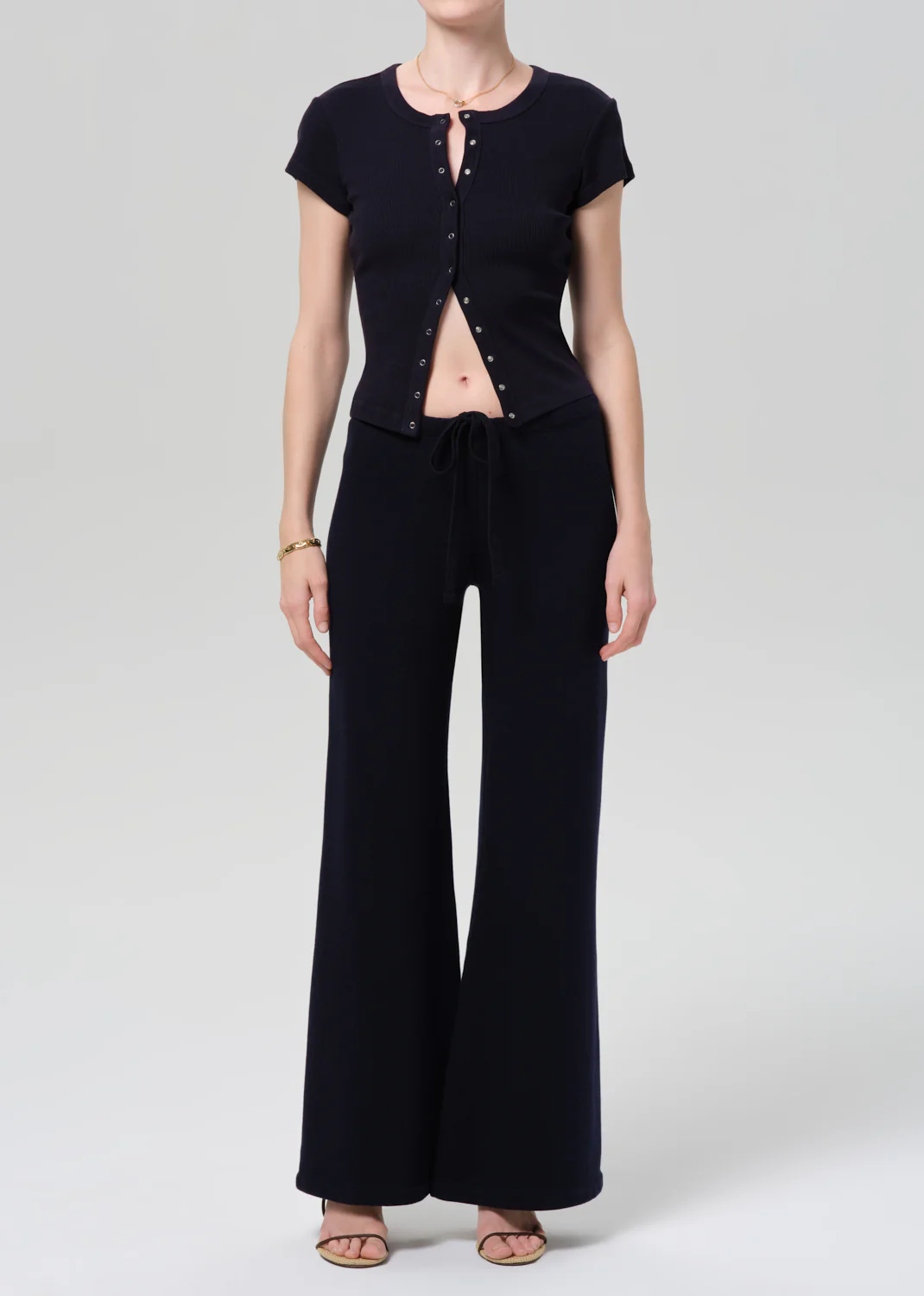 Tabi Short Sleeve Cardigan in Navy - Image 5