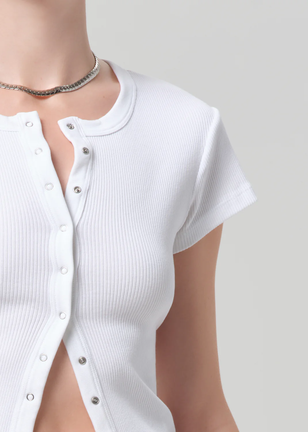Tabi Short Sleeve Cardigan in White - Image 4