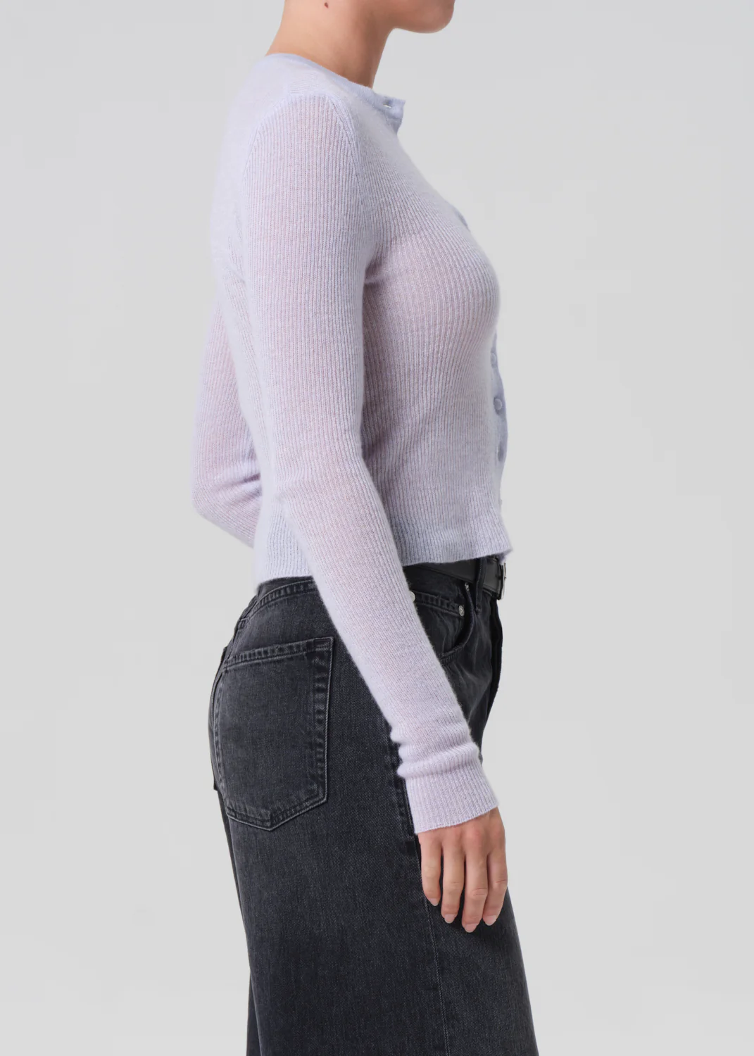 Tabitha Long Sleeve Cardigan in Pale Blue - Image 3