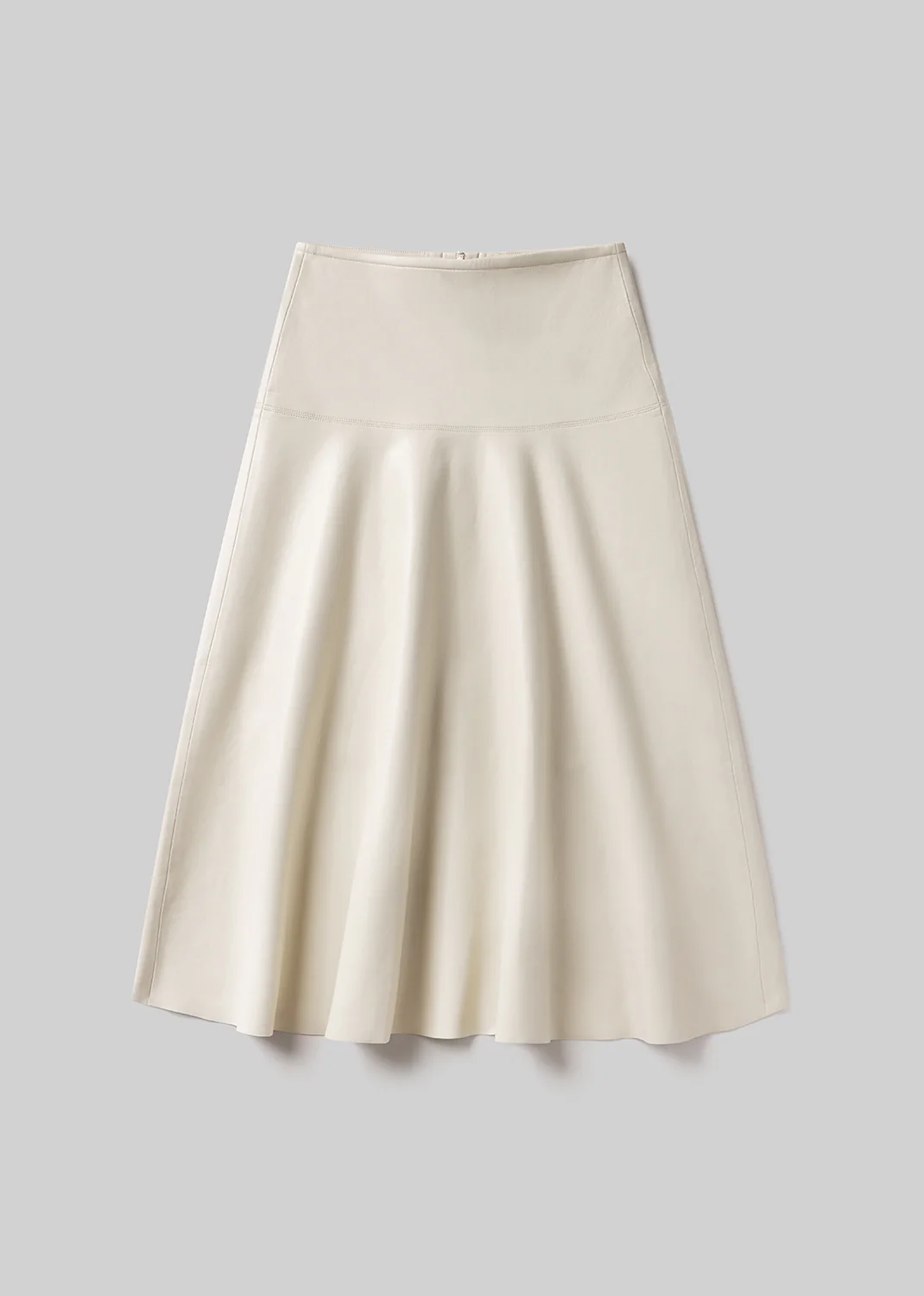 Vita Maxi Recycled Leather Skirt in Chalk Grey - Image 7